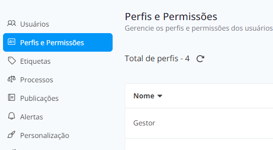 Perfis e Permissões