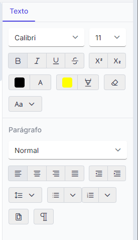Funcionalidades de edição