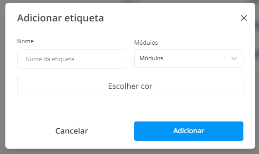 Criação de etiqueta
