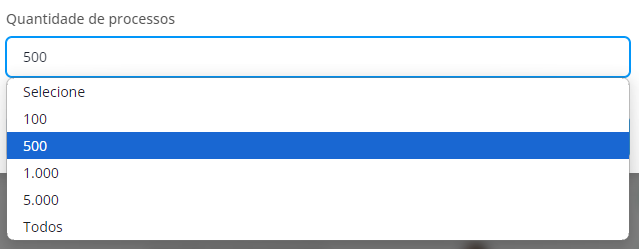 Quantidade de registros