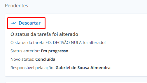 Descartar Alerta Individual