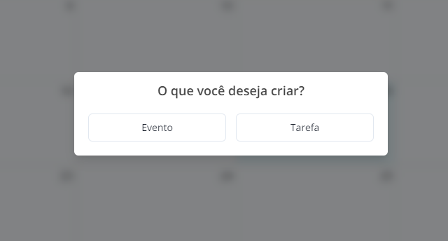 Criar evento ou tarefa