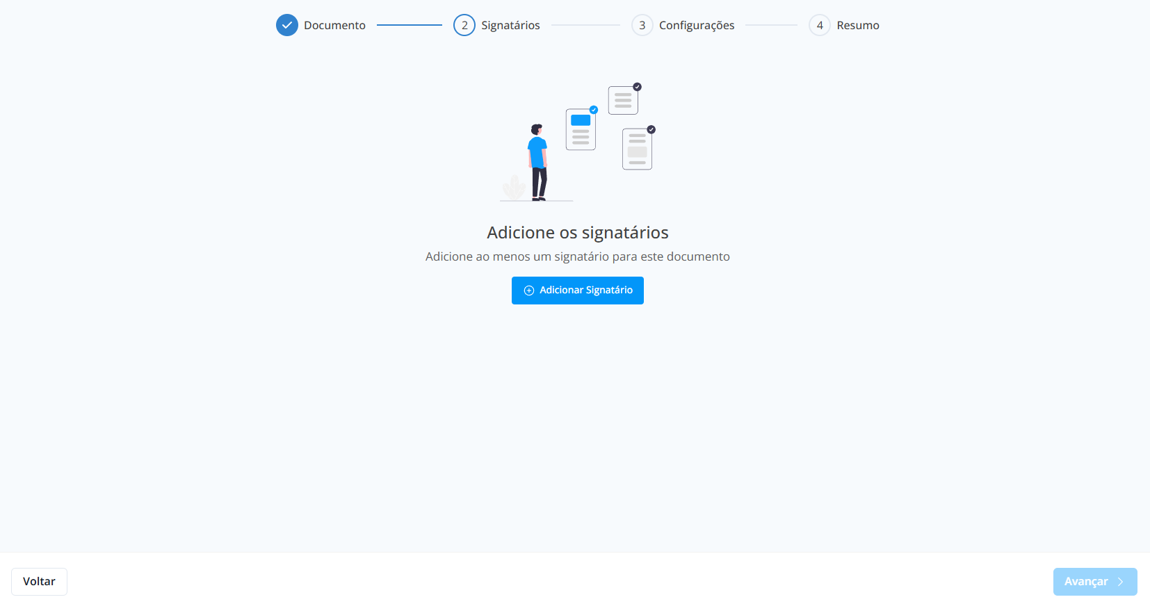 Adicionar signatários