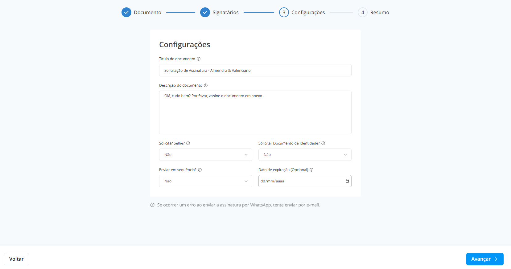 Configurações